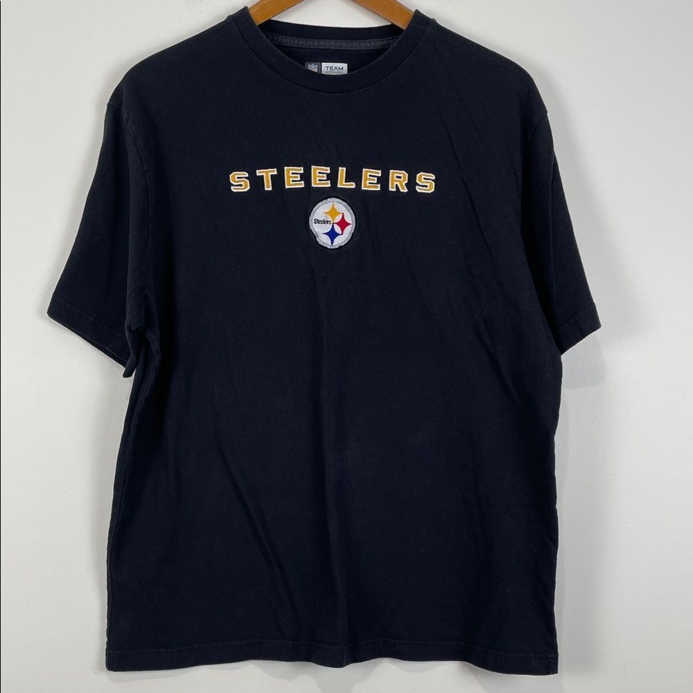 NFL Pittsburgh Steelers Embroidered Logo T-Shirt XL Unisex Football Black